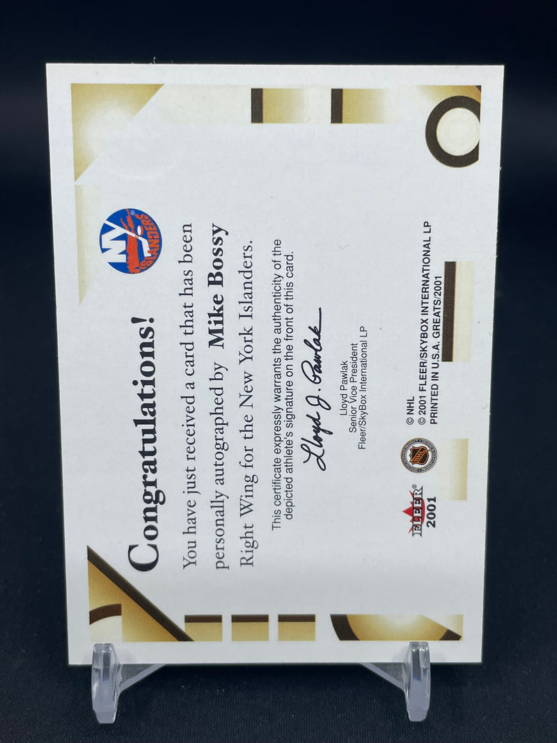 2001 FLEER GREATS OF THE GAME - M. BOSSY - AUTOGRAPH