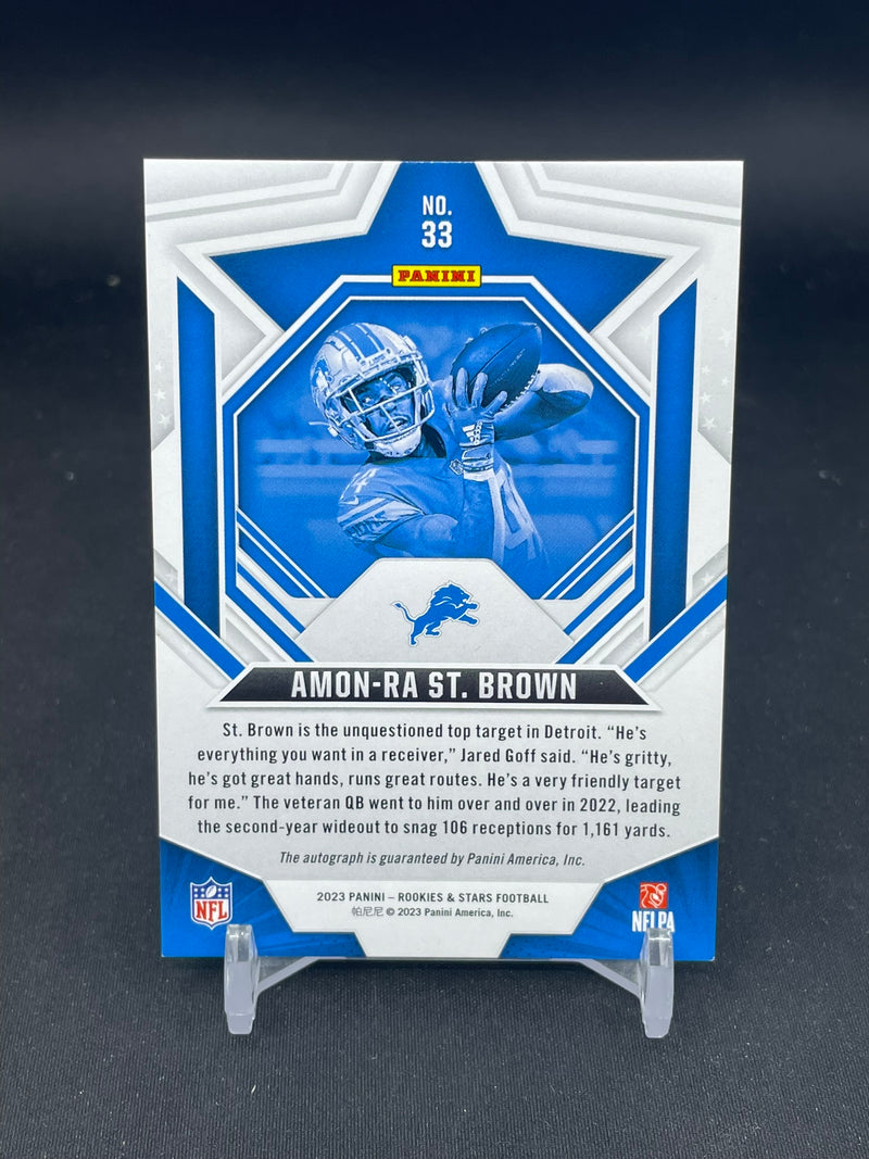 2023 PANINI ROOKIES & STARS - TRUE BLUE - A. ST. BROWN - #33 - #'D/50 - AUTOGRAPH