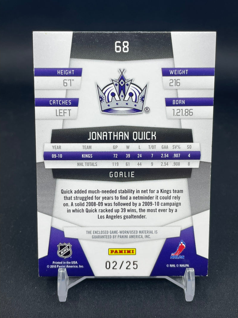 2010 PANINI CERTIFIED - MIRROR GOLD - J. QUICK - #68 - #'D/25 - RELIC