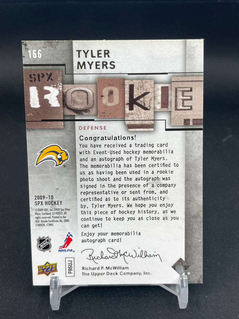 2009 UPPER DECK SPX - ROOKIE AUTOGRAPHED JERSEY - T. MYERS - #166 - #'D/199 - RELIC - AUTOGRAPH - RC