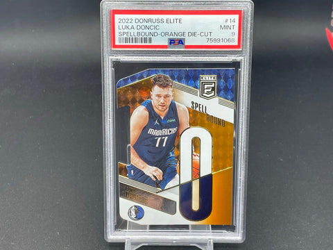 2022 PANINI DONRUSS ELITE - SPELLBOUND ORANGE DIE-CUT - #14 - PSA 9