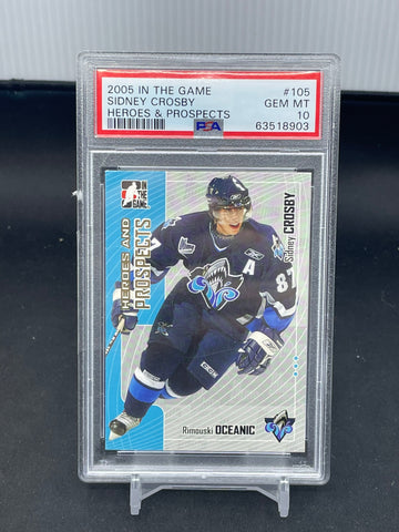 2005 IN THE GAME HEROES & PROSPECTS - S. CROSBY - #105 - PSA 10