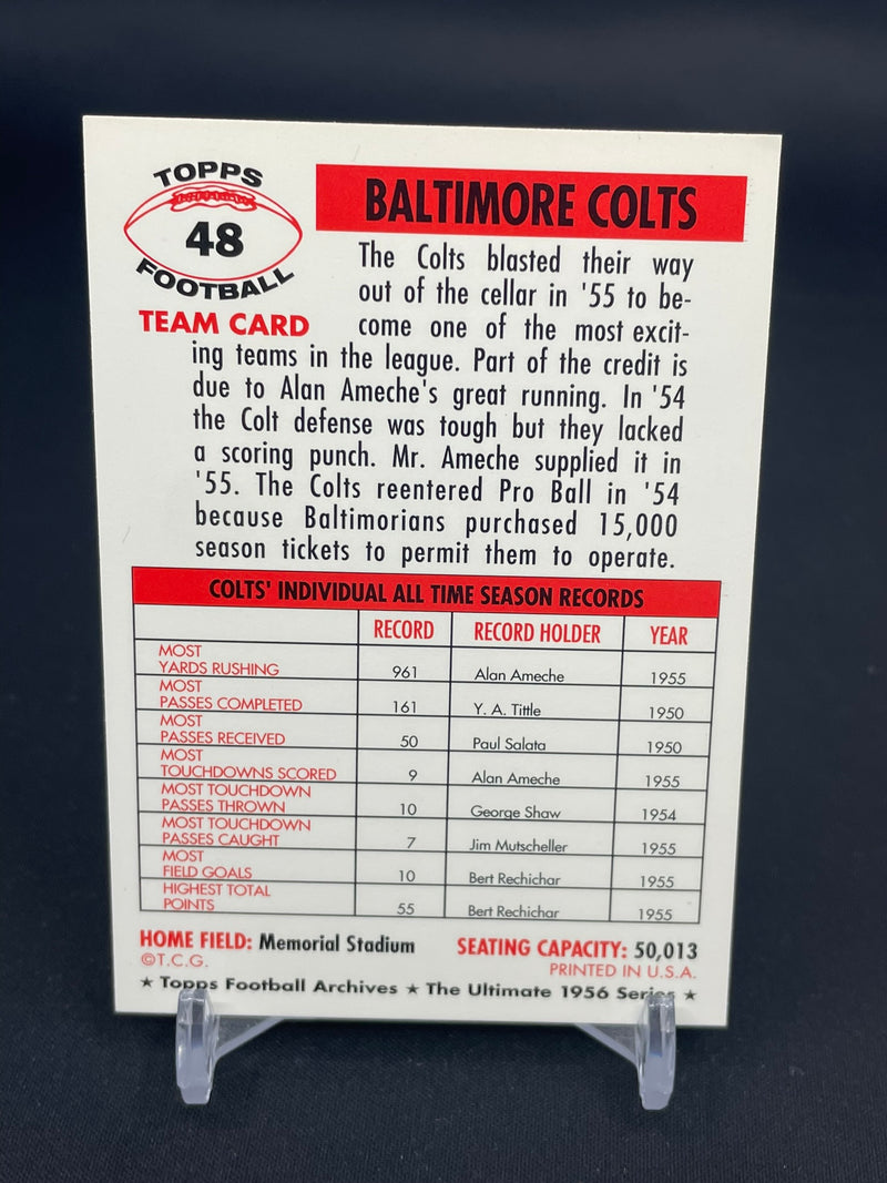 1994 TOPPS ARCHIVE 1956 REPRINT - BALTIMORE COLTS -
