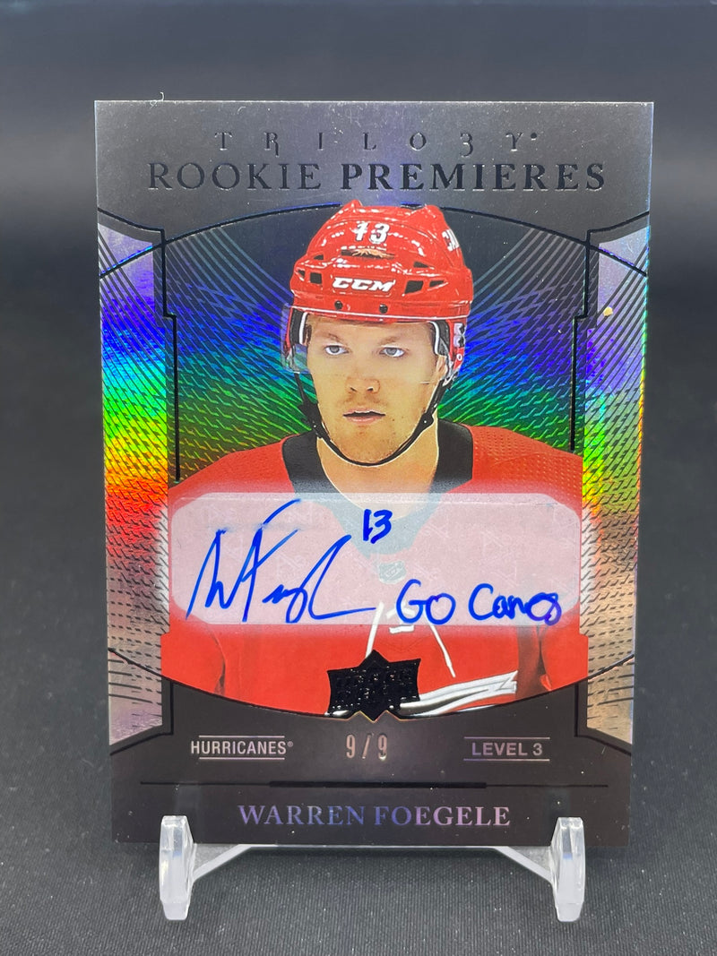 2018 UPPER DECK TRILOGY - BLACK LEVEL 3 - ROOKIE PREMIERES - W. FOEGELE - #127 - #'D/9 - AUTOGRAPH - RC