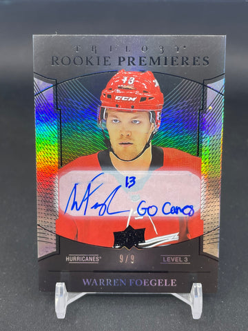 2018 UPPER DECK TRILOGY - BLACK LEVEL 3 - ROOKIE PREMIERES - W. FOEGELE - #127 - #'D/9 - AUTOGRAPH - RC