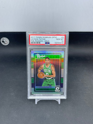 2017 PANINI DONRUSS OPTIC - THE ROOKIES - HOLO - J. TATUM - #3 - PSA 10 - RC