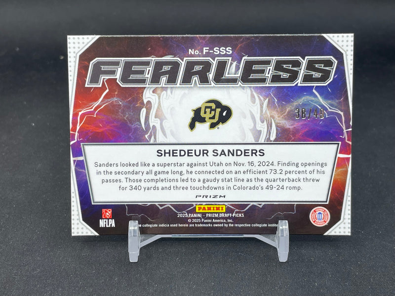2025 PANINI PRIZM DRAFT PICKS - GREEN PULSAR - FEARLESS - S. SANDERS - #F-SSS - #'D/49 - RC