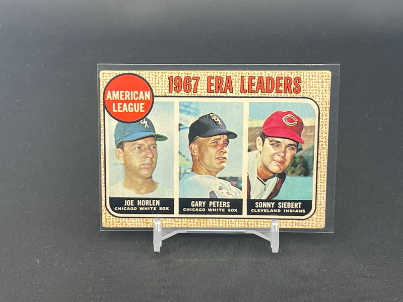 1968 TOPPS - 1967 AL ERA LEADERS - J. HORLEN / G. PETERS / S. SIEBERT -