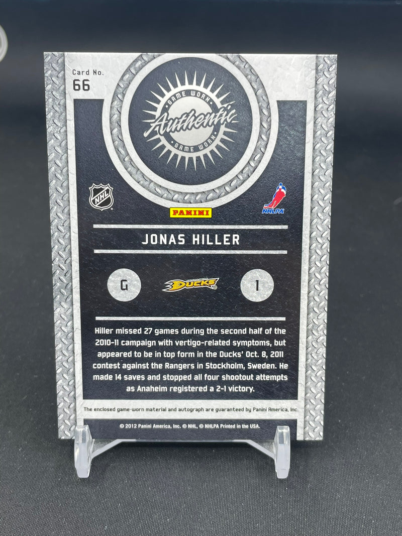 2011 PANINI TITANIUM - GAME-WORN GEAR - J. HILLER - #66 - #'D/75 - RELIC - AUTOGRAPH