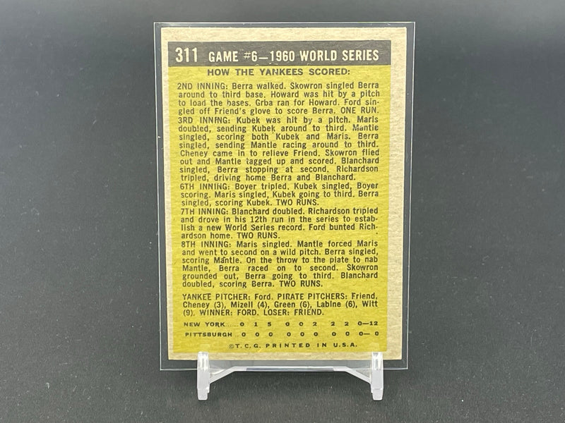 1961 TOPPS - 1960 WORLD SERIES - FORD PITCHES SECOND SHUTOUT -