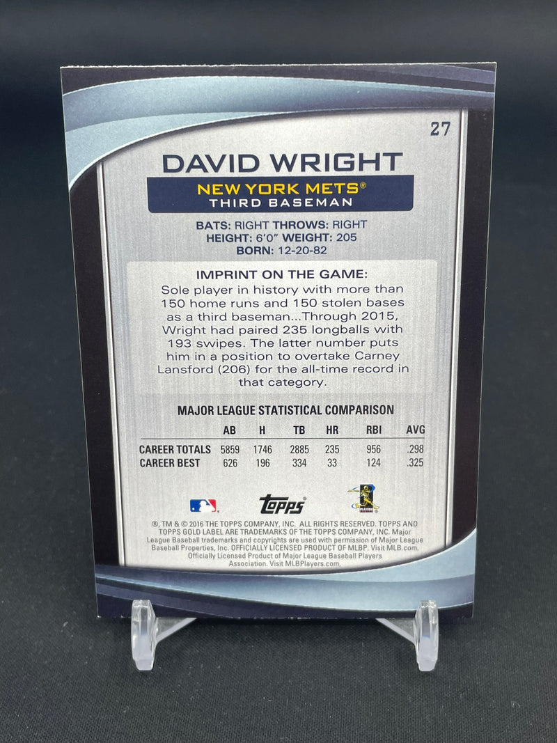 2016 TOPPS GOLD LABEL - D. WRIGHT -
