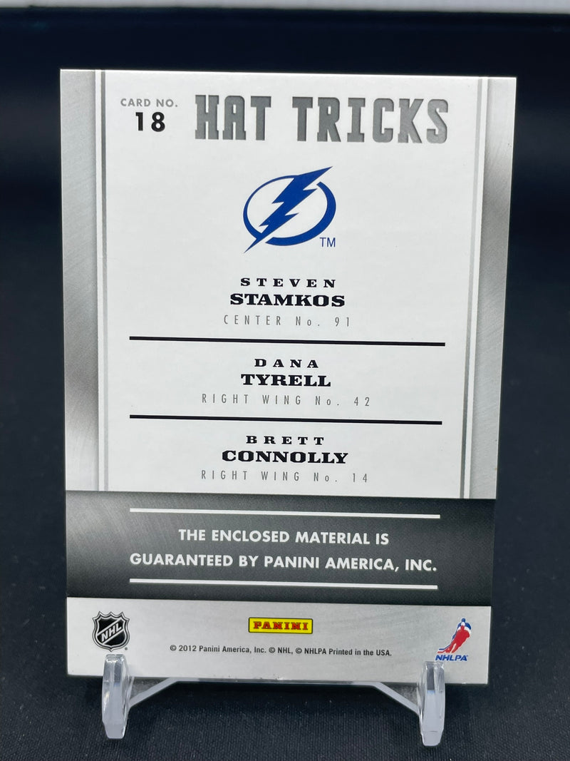 2011 PANINI TITANIUM - HAT TRICKS - S. STAMKOS / D. TYELL / B. CONNOLLY - #18 - #'D/199 - TRIPLE RELIC