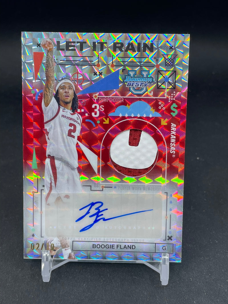 2024 TOPPS BOWMAN'S BEST UNIVERSITY - LET IT RAIN - B. FLAND - #LRRA-BF - #'D/10 - RELIC - AUTOGRAPH
