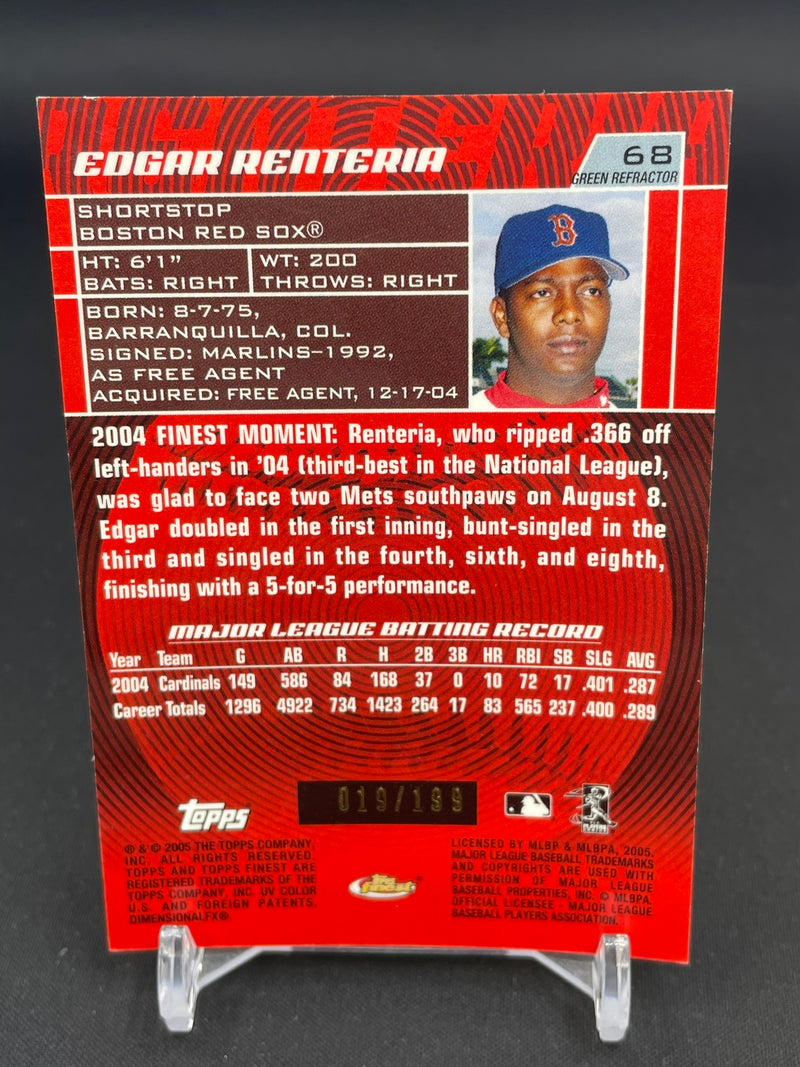 2005 TOPPS FINEST - GREEN REFRACTOR - E. RENTERIA - #68 - #'D/199