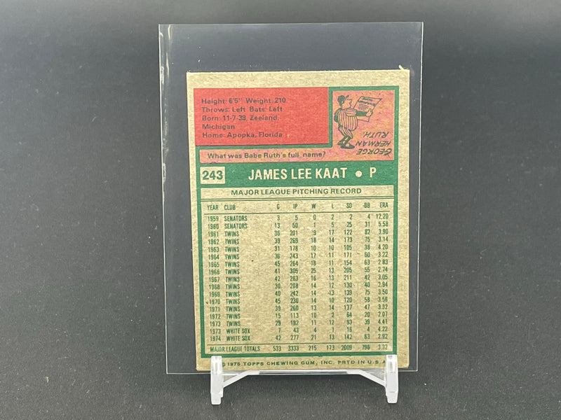 1975 TOPPS - J. LEE KAAT -