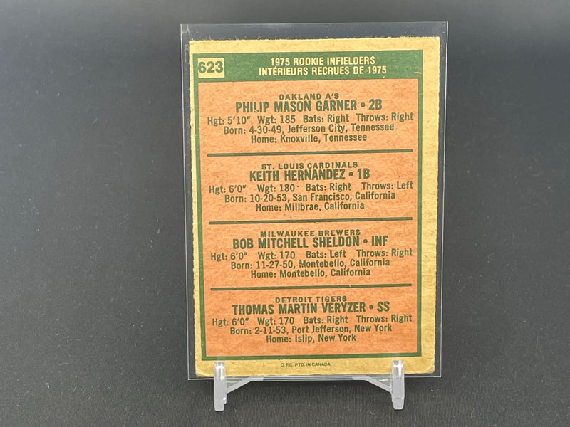 1975 O-PEE-CHEE - ROOKIE INFIELDERS - P. GARNER / K. HERNANDEZ / B. SHELDON / T. VERYZER -