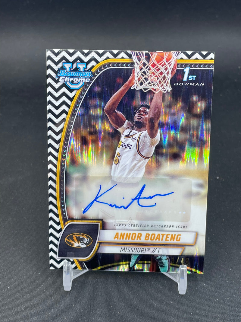 2024 TOPPS BOWMAN CHROME UNIVERSITY - BLACK/WHITE STEALTH - 1ST BOWMAN - A. BOATENG - #7 - #'D/48 - AUTOGRAPH