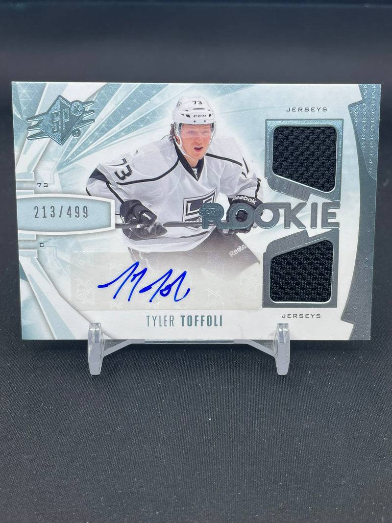2013 UPPER DECK SPX - T. TOFFOLI - #194 - #'D/499 - DUAL RELIC - AUTOGRAPH - RC