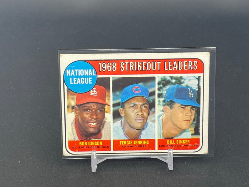 1969 TOPPS - 1968 STRIKEOUT LEADERS - B. GIBSON / F. JENKINS / B. SINGER -