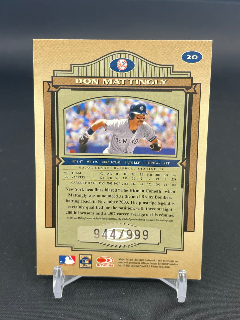 2004 DONRUSS - TIMELESS TREASURES - D. MATTINGLY - #20 - #'D/999
