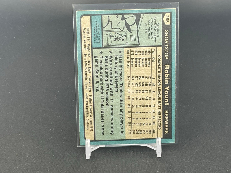 1980 TOPPS - R. YOUNT -