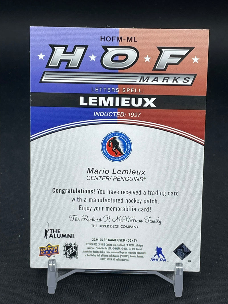 2024 UPPER DECK SP GAME USED - HOF MARKS - M. LEMIEUX - #HOFM-ML - #'D/35 - RELIC