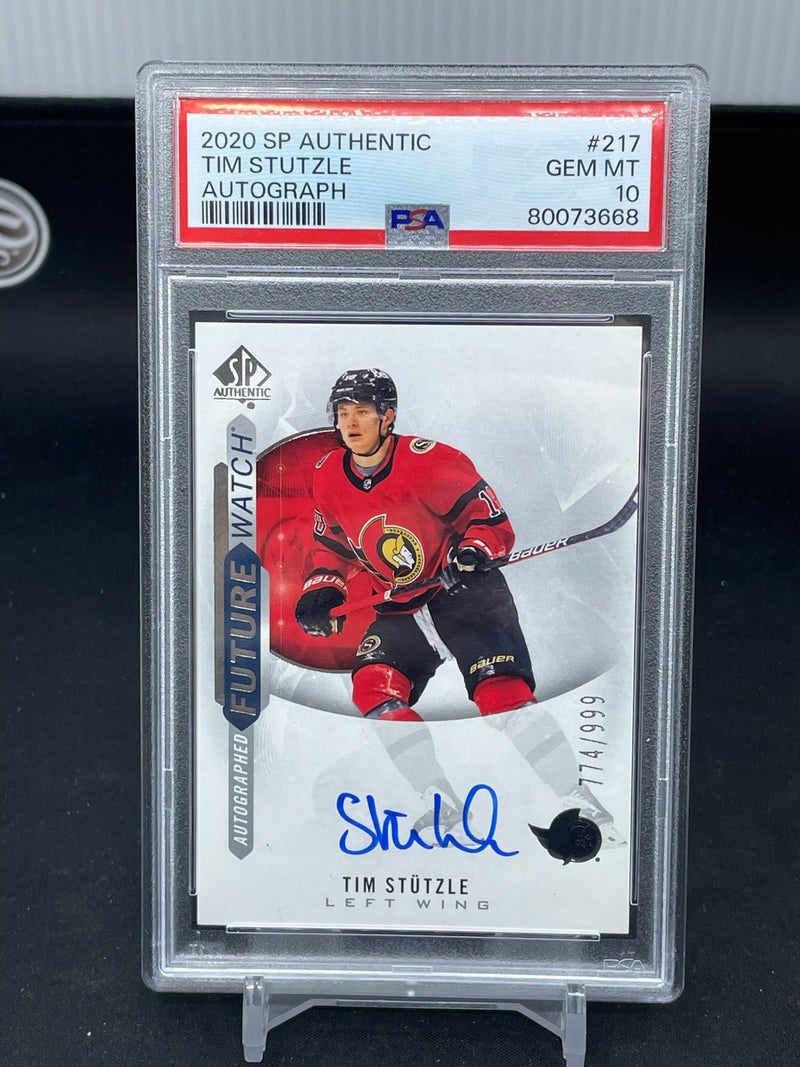 2020 UPPER DECK SP AUTHENTIC - FUTURE WATCH AUTO - T. STUTZLE - #217 - #'D/999 - AUTOGRAPH - PSA 10 - RC