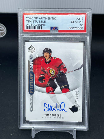 2020 UPPER DECK SP AUTHENTIC - FUTURE WATCH AUTO - T. STUTZLE - #217 - #'D/999 - AUTOGRAPH - PSA 10 - RC
