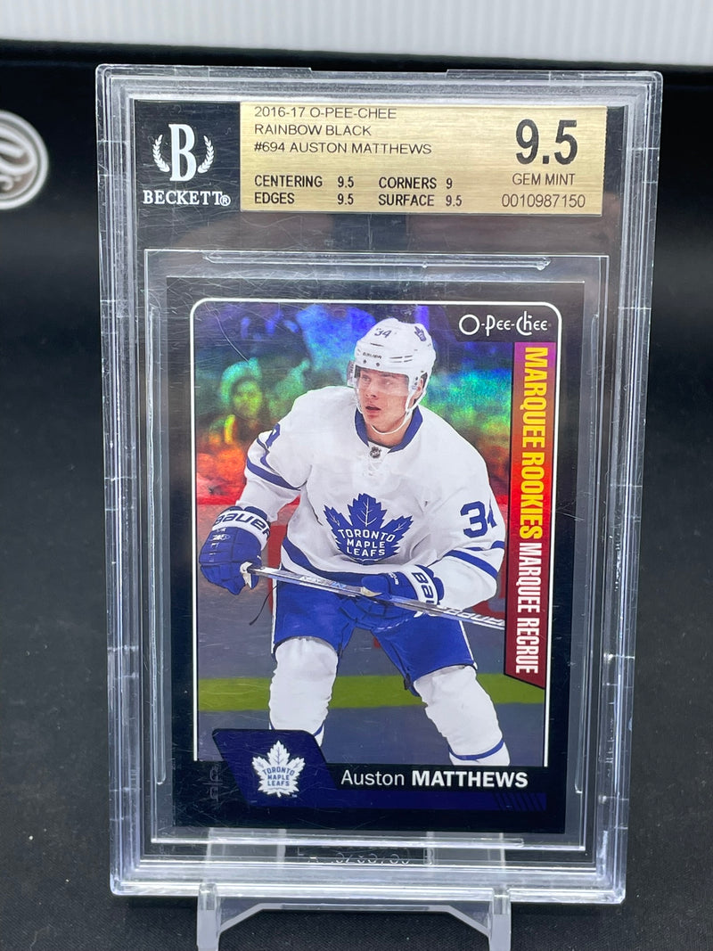 2016 UPPER DECK O-PEE-CHEE - RAINBOW BLACK - A. MATTHEWS - #694 - #'D/100 - BGS 9.5 - RC