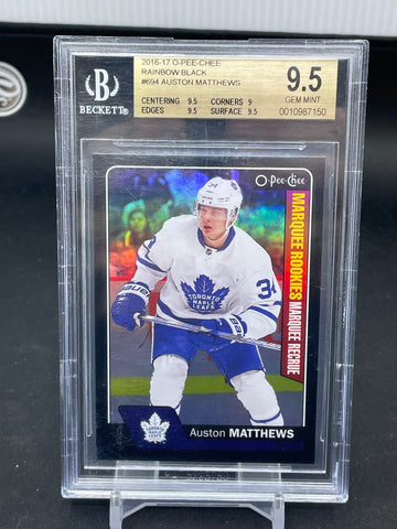 2016 UPPER DECK O-PEE-CHEE - RAINBOW BLACK - A. MATTHEWS - #694 - #'D/100 - BGS 9.5 - RC