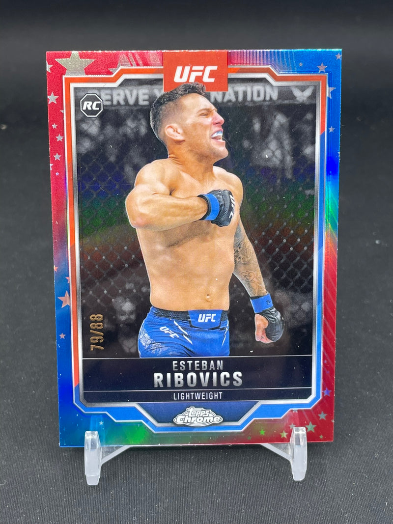 2025 TOPPS CHROME - RED WHITE BLUE REFRACTOR - E. RIBOVICS - #75 - #'D/88 - RC