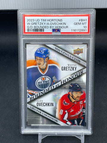 2023 UPPER DECK TIM HORTONS - BOUNDED BY HONOUR - W. GRETZKY / A. OVECHKIN - #BH1 - PSA 10