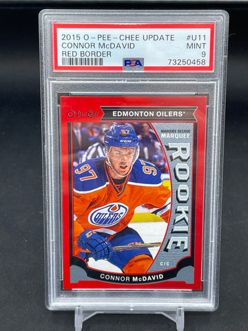 2015 UPPER DECK O-PEE-CHEE UPDATE - RED BORDER - C. MCDAVID - #U11 - PSA 9 - RC