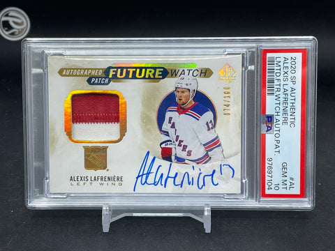 2020 UPPER DECK SP AUTHENTIC - FUTURE WATCH AUTO PATCH - A. LAFRENIERE - #FWAP-AL - #'D/100 - RELIC - AUTOGRAPH - PSA 10 - RC