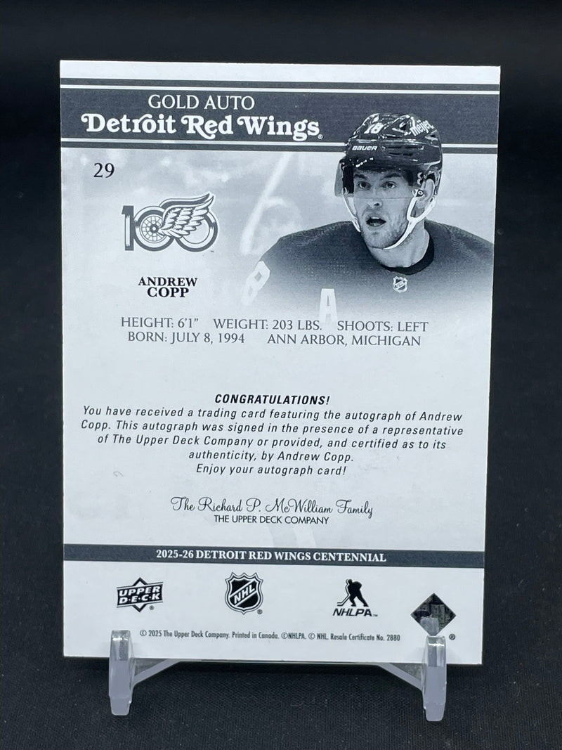2025 UPPER DECK DETROIT RED WINGS CENTENNIAL - GOLD AUTOS - A. COPP -