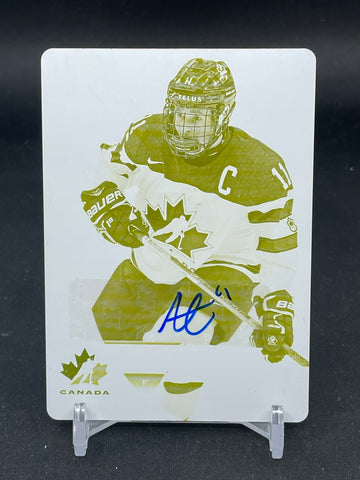 2019 UPPER DECK TEAM CANADA JUNIORS - YELLOW PRINTING PLATE - A. LAFRENIERE - #19 - ONE OF ONE - AUTOGRAPH