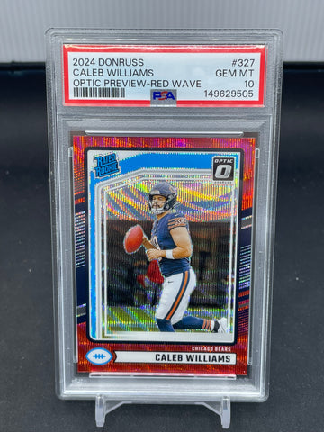 2024 PANINI DONRUSS - OPTIC PREVIEW - RED WAVE - C. WILLIAMS - #327 - PSA 10 - RC