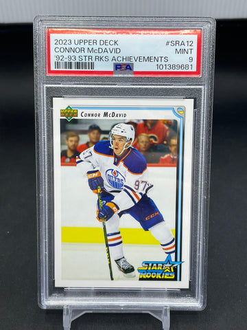 2023 UPPER DECK SERIES ONE - '92-93 STAR ROOKIES ACHIEVEMENTS - C. MCDAVID - #SRA-12 - PSA 9