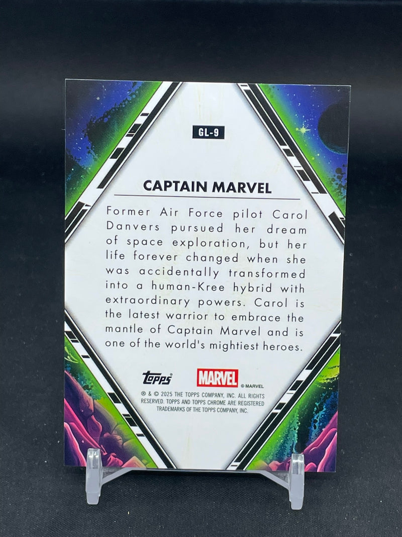 2025 TOPPS CHROME MARVEL - GOLD WAVE - GALACTIC LEGENDS - CAPTAIN MARVEL - #GL-9 - #'D/50