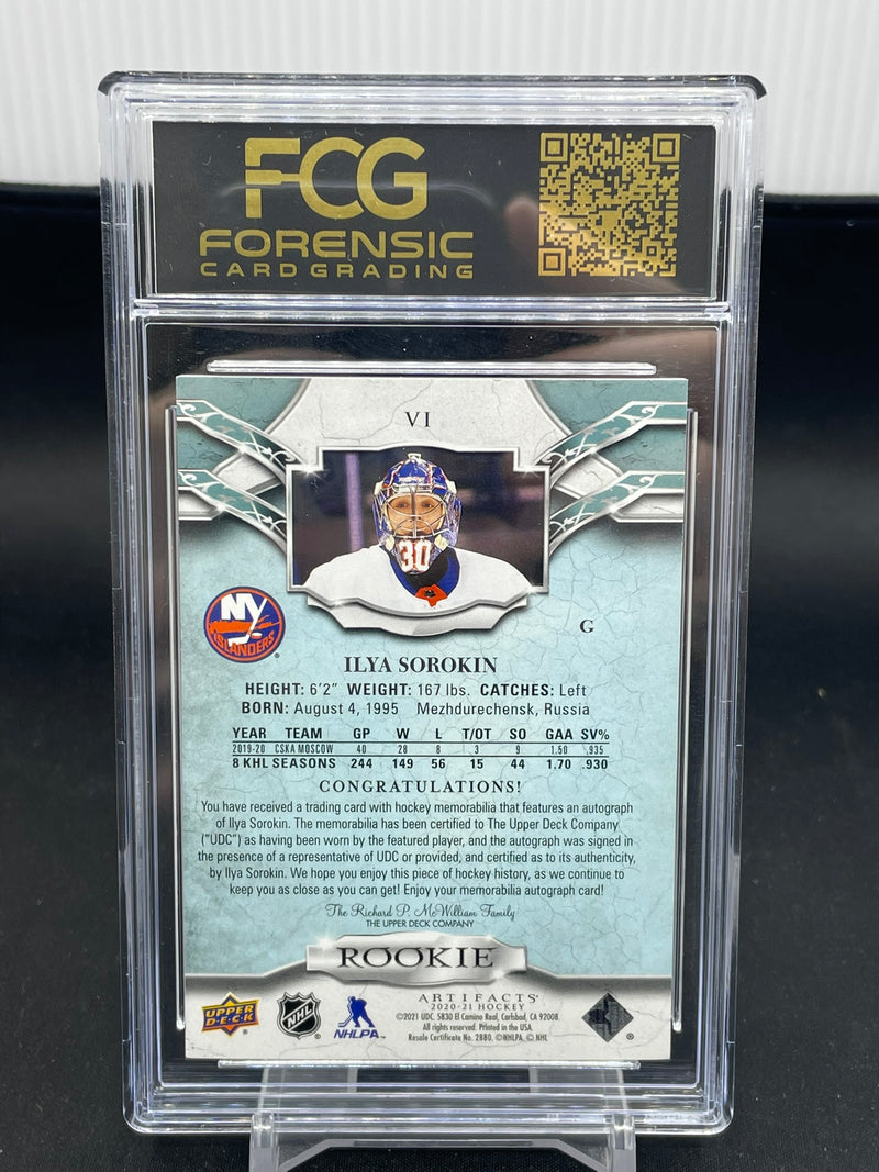 2020 UPPER DECK ARTIFACTS - EMERALD - MATERIAL AUTO - I. SOROKIN - #VI - #'D/15 - FCG 9 & AUTOGRAPH 10