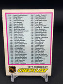 1977 O-PEE-CHEE - CHECKLIST CARD -