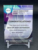 2020 TOPPS BOWMAN'S BEST - BEST OF 2020 AUTOGRAPH - S. YAMAGUCHI - #B20-SY - #'D/150 - AUTOGRAPH - RC