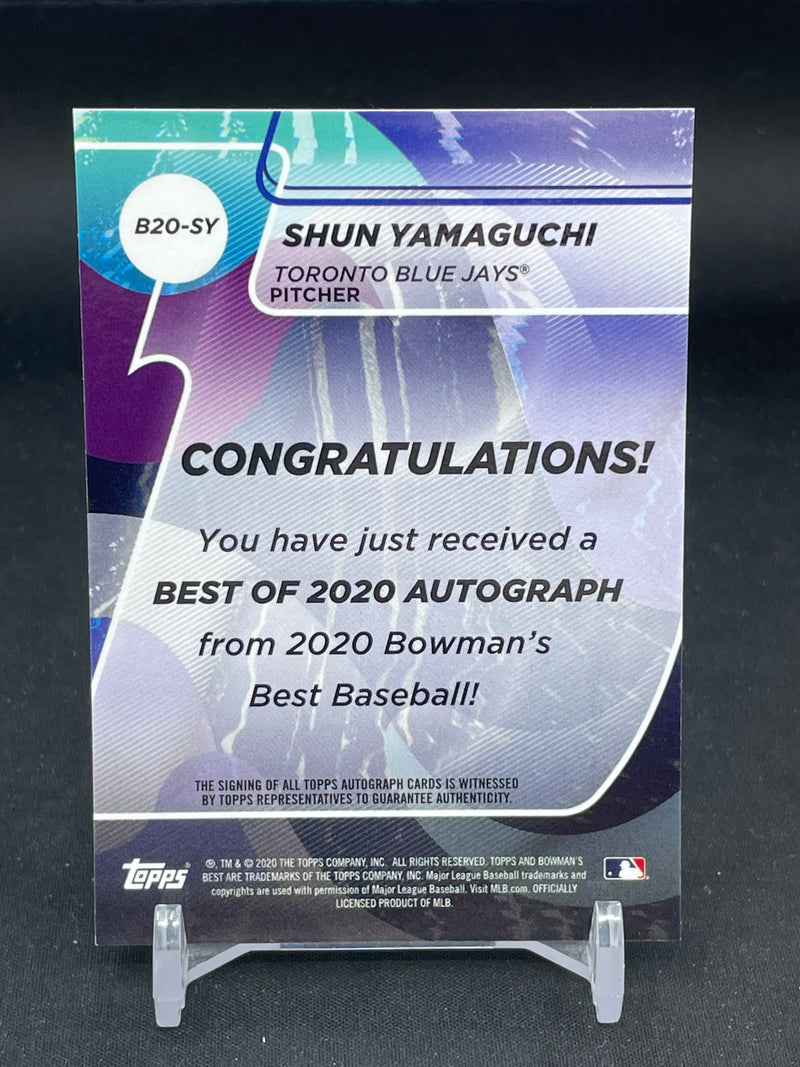 2020 TOPPS BOWMAN'S BEST - BEST OF 2020 AUTOGRAPH - S. YAMAGUCHI - #B20-SY - #'D/150 - AUTOGRAPH - RC