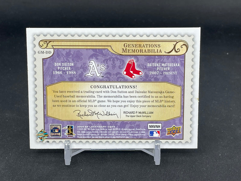 2009 UPPER DECK SP LEGENDARY CUTS - GENERATIONS MEMORABILIA - D. SUTTON / D. MATSUZAKA - DUAL RELIC