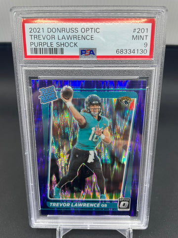 2021 PANINI DONRUSS OPTIC - PURPLE SHOCK RATED ROOKIE - T. LAWRENCE - #201 - PSA 9 - RC