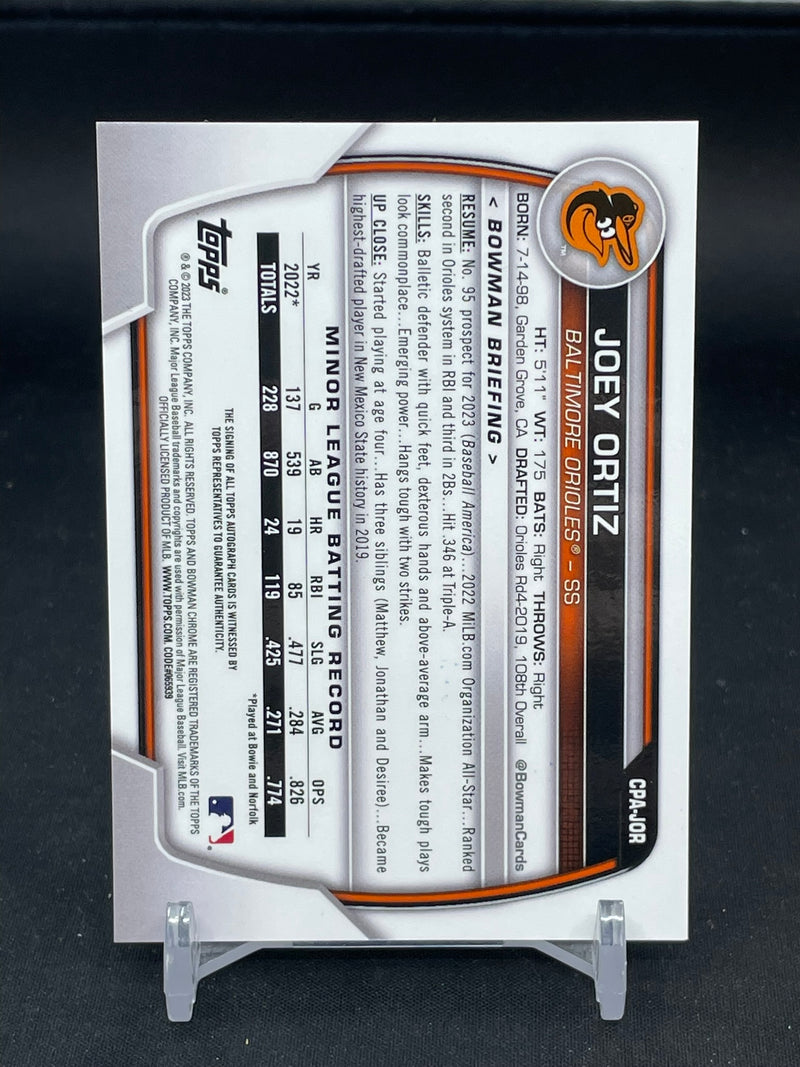 2023 TOPPS BOWMAN CHROME - MOJO REFRACTOR - J. ORTIZ - #CPA-JOR - #'D/150 - AUTOGERAPH