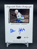 2019 UPPER DECK EXQUISITE COLLECTION - RETRO EXQUISITE ROOKIE AUTOGRAPH - Q. HUGHES - #09T-QH - #'D/99 - AUTOGRAPH - RC