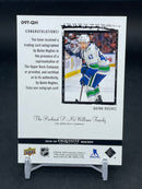 2019 UPPER DECK EXQUISITE COLLECTION - RETRO EXQUISITE ROOKIE AUTOGRAPH - Q. HUGHES - #09T-QH - #'D/99 - AUTOGRAPH - RC