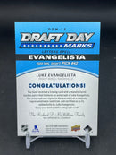 2023 UPPER DECK SP GAME USED - DRAFT DAY MARKS - L. EVANGELISTA - #DDM-LE - #'D/35 - RELIC - AUTOGRAPH