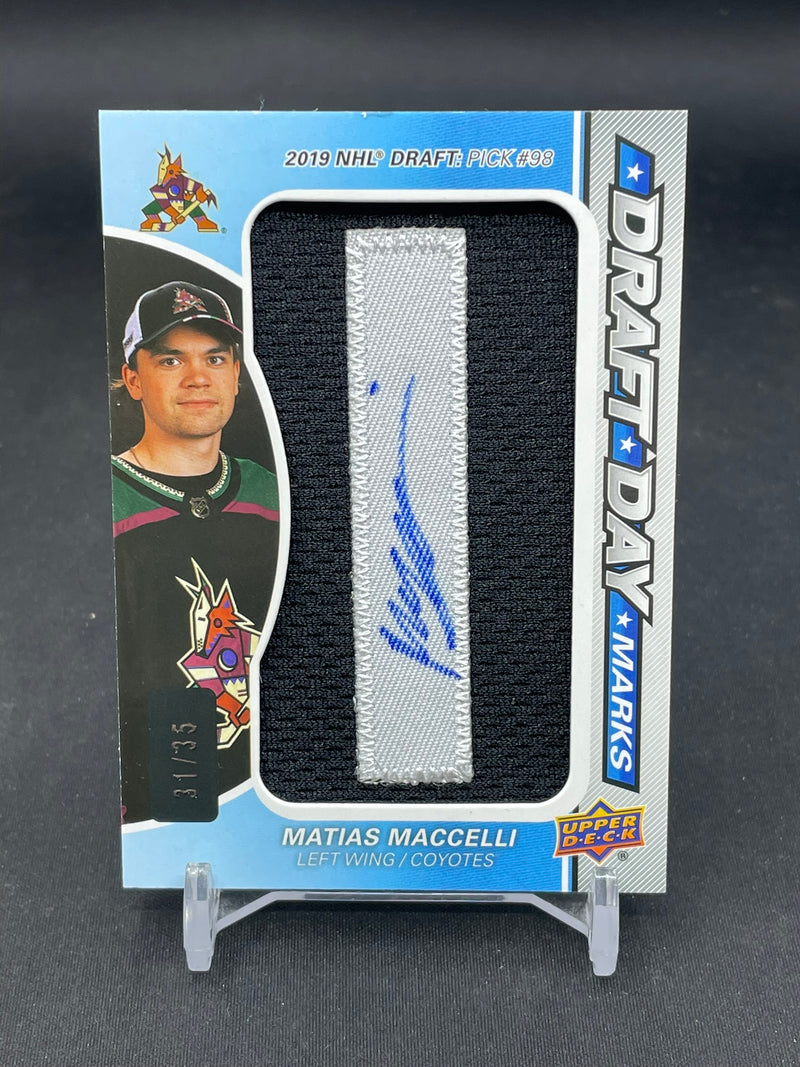 2023 UPPER DECK SP GAME USED - DRAFT DAY MARKS - M. MACCELLI - #DDM-MM - #'D/35 - RELIC - AUTOGRAPH